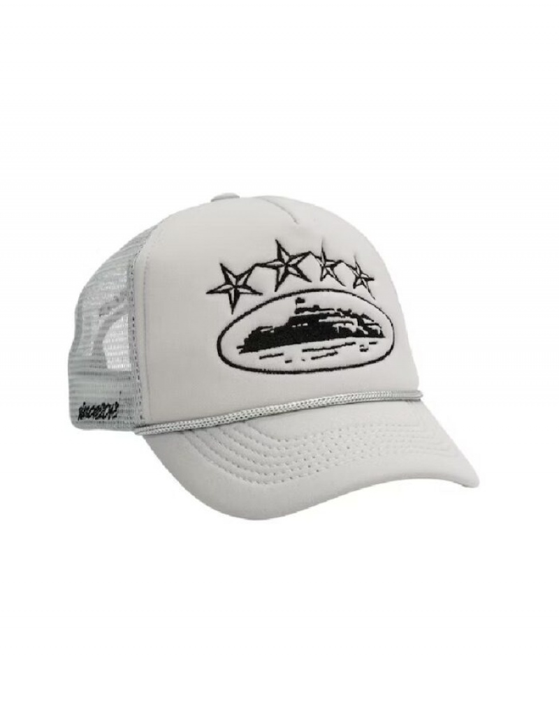 Berretti Donna Corteiz 4starz Alcatraz Trucker Bianche Italia | O9V-3051