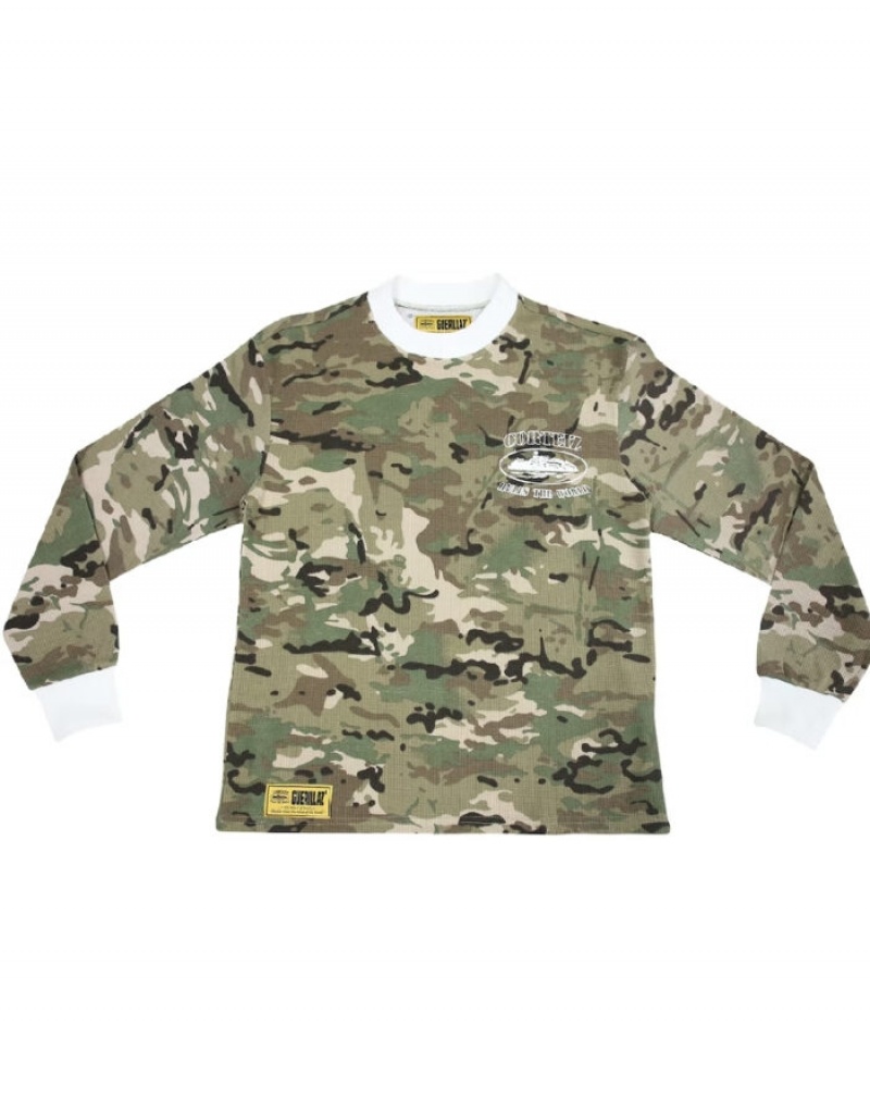 Camicie Donna Corteiz Alcatraz Insignia Waffle Longsleeve Bianche Italia | V0U-1899