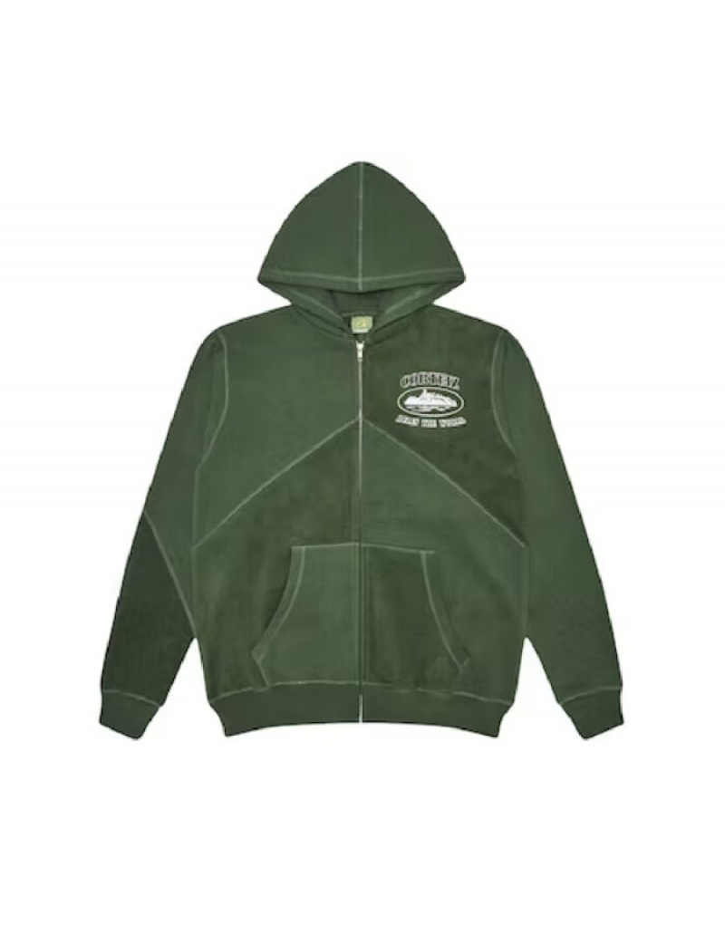 Felpa con Cappuccio Donna Corteiz Superior V2 Zip Up Bianche Italia | B5L-4059