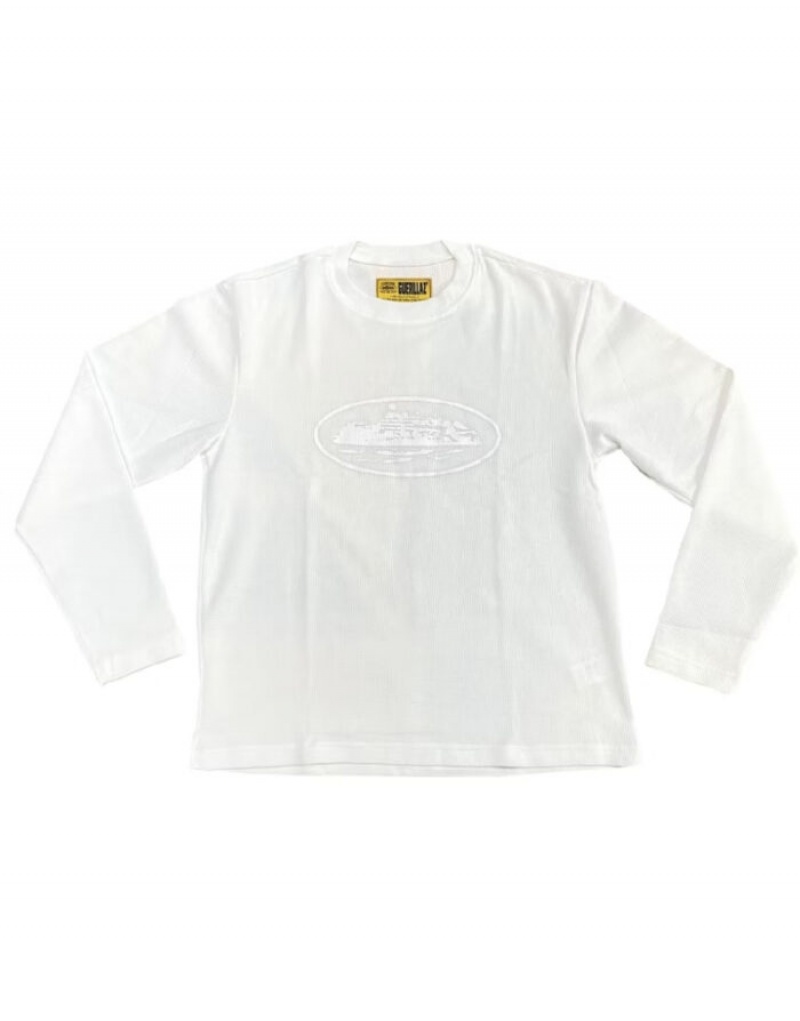 Felpe Donna Corteiz Alcatraz Waffle Long Sleeve Bianche Italia | O7L-2127
