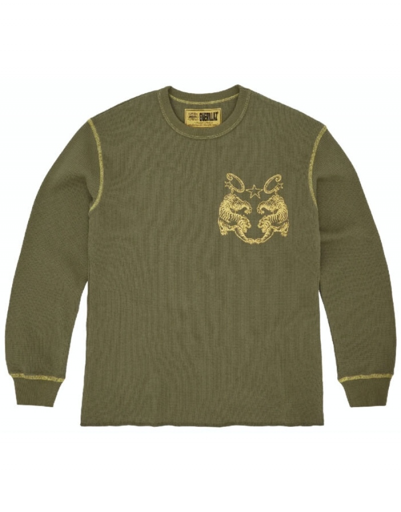Felpe Donna Corteiz Tiger Contrast Waffle Longsleeve Bianche Italia | G5K-6865