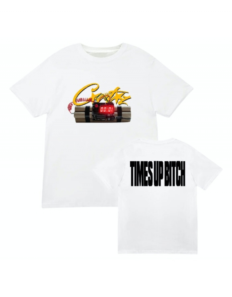 Magliette Donna Corteiz Og Timebomb Tee Bianche Italia | M5L-4072