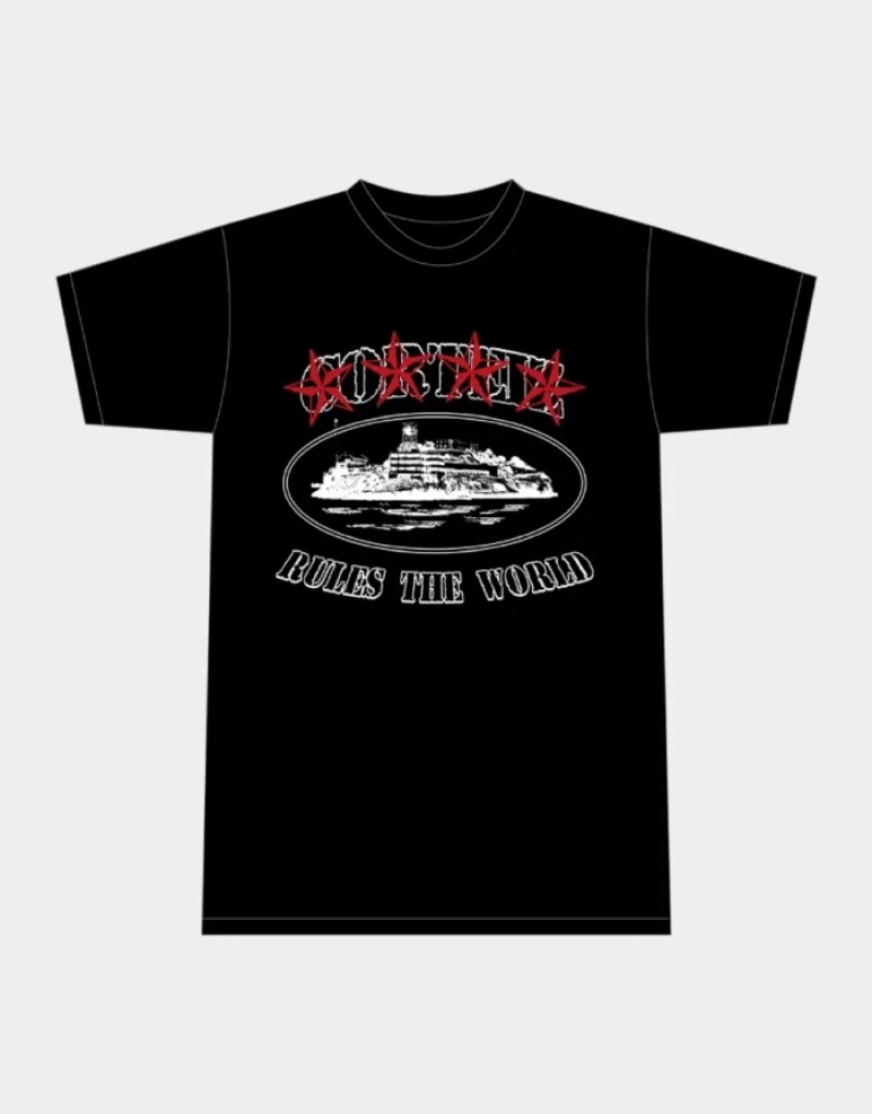 Magliette Uomo Corteiz 4starz Alcatraz Bianche Italia | J1N-7718