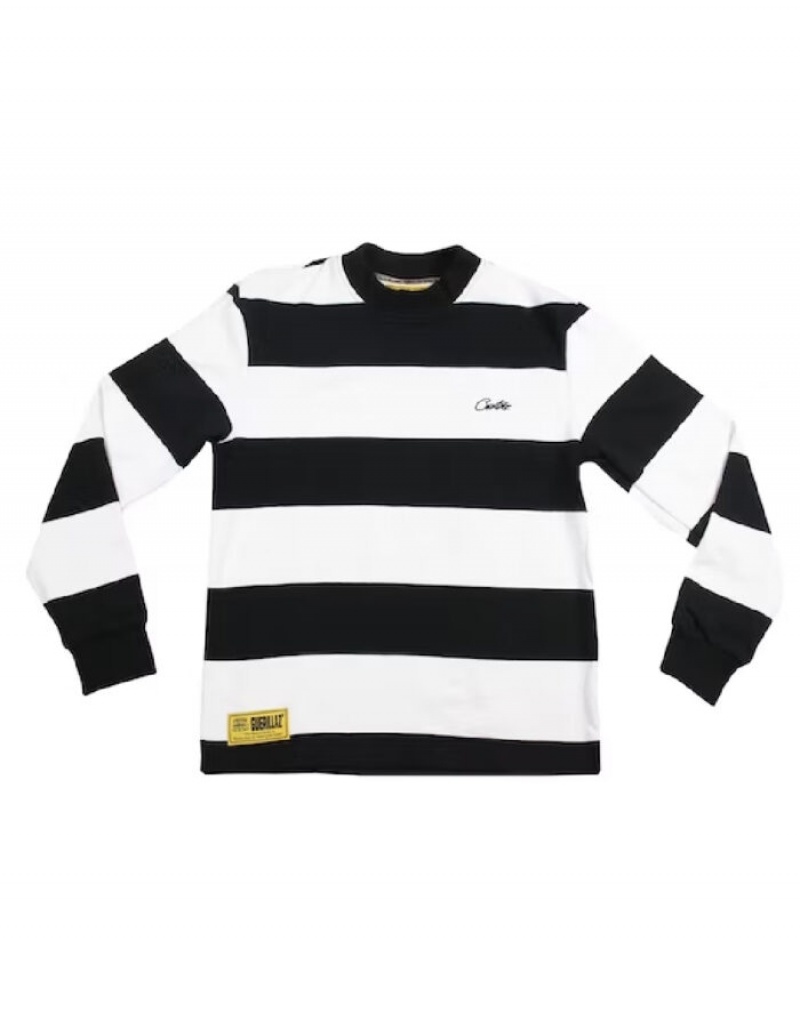 Magliette Uomo Corteiz All Starz Striped Long Sleeve Bianche Italia | X5Q-6346