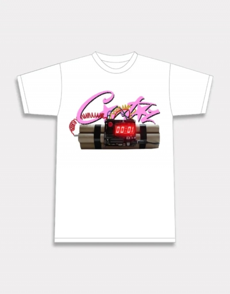 Magliette Uomo Corteiz No Time 4 Luv Bianche Italia | P7M-3615