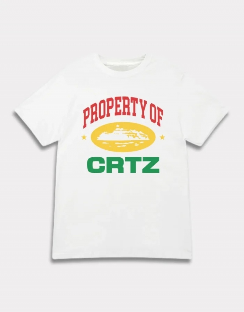 Magliette Uomo Corteiz Property Of Crtz Carni Bianche Italia | E7G-8881