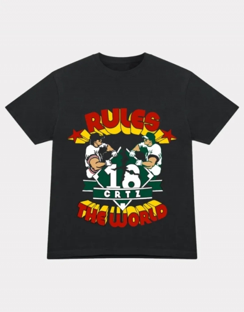 Magliette Uomo Corteiz Rtw Baseball Bianche Italia | X8M-6118