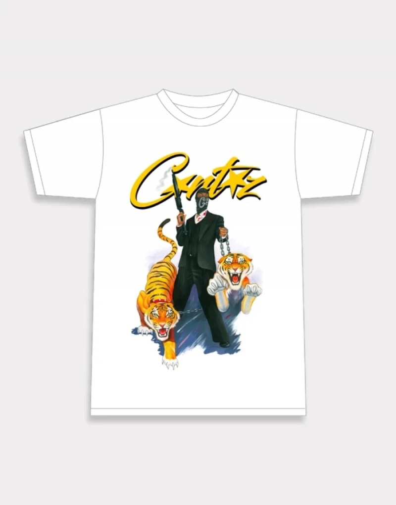 Magliette Uomo Corteiz Scareface Bianche Italia | A9H-4047