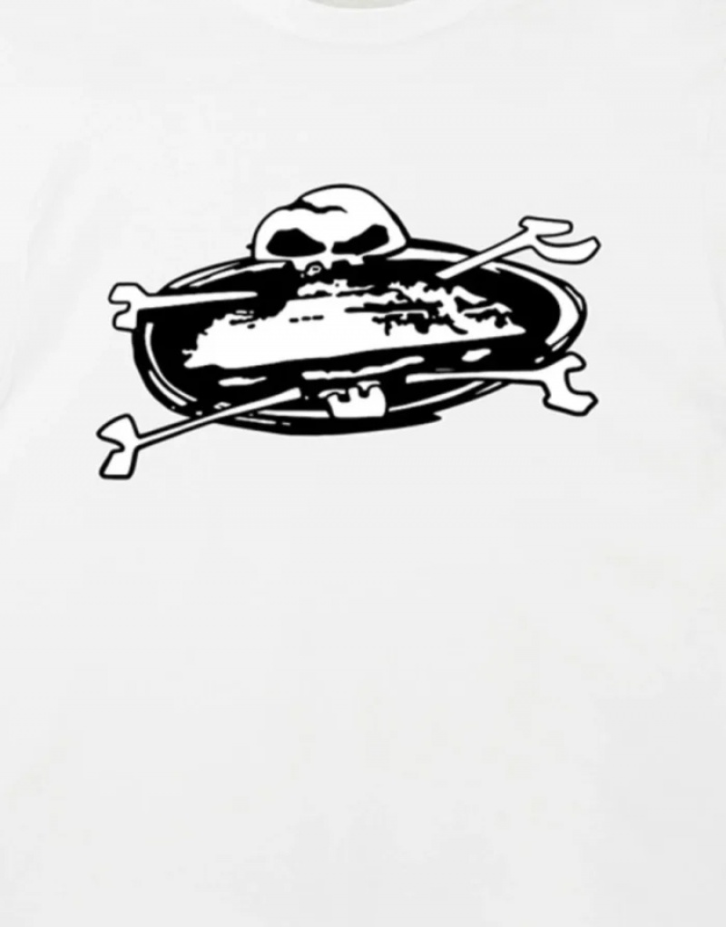 Magliette Uomo Corteiz Skull Island Bianche Italia | U3X-8476